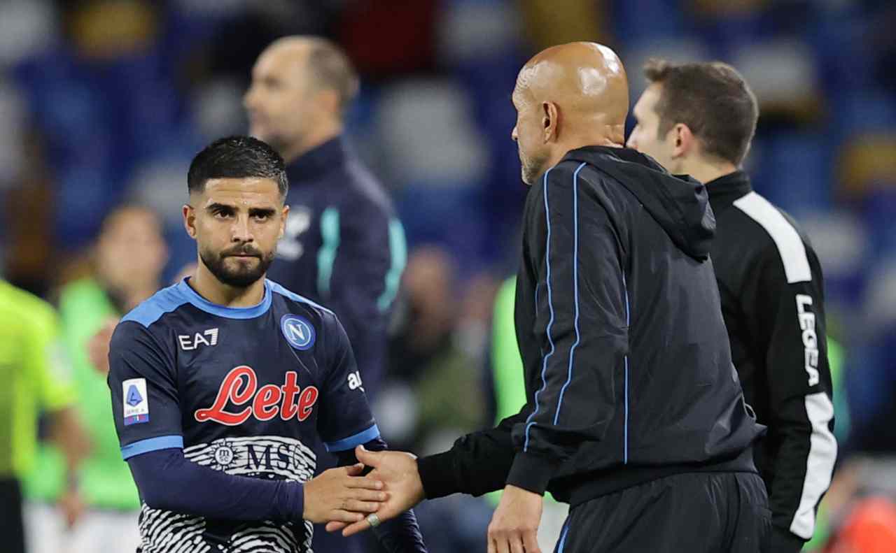 Spalletti si saluta con Insigne 