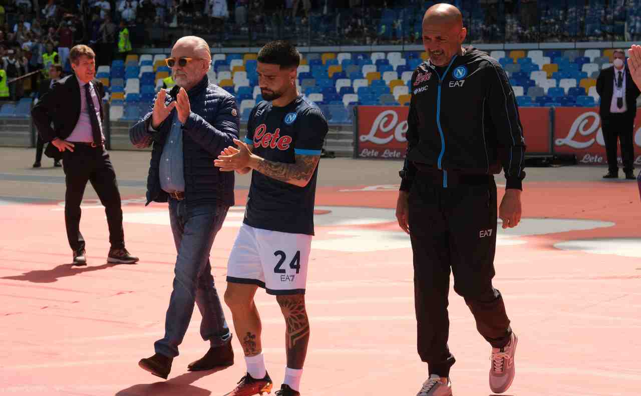 De Laurentiis con Insigne e Spalletti 