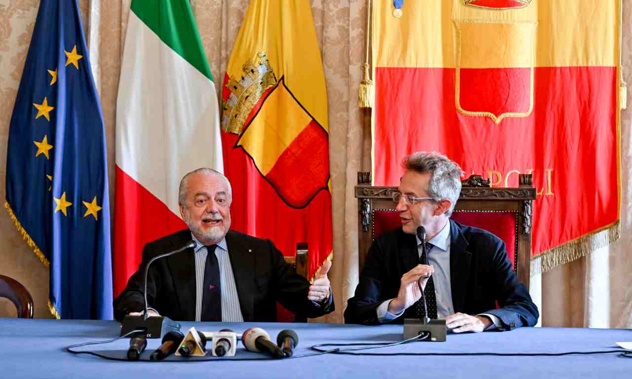 Aurelio De Laurentiis con il sindaco Manfredi 