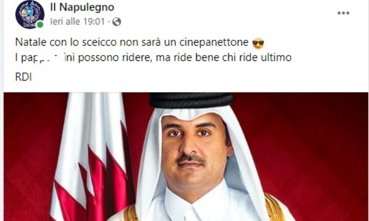 Al Thani post Facebook Il Napulegno