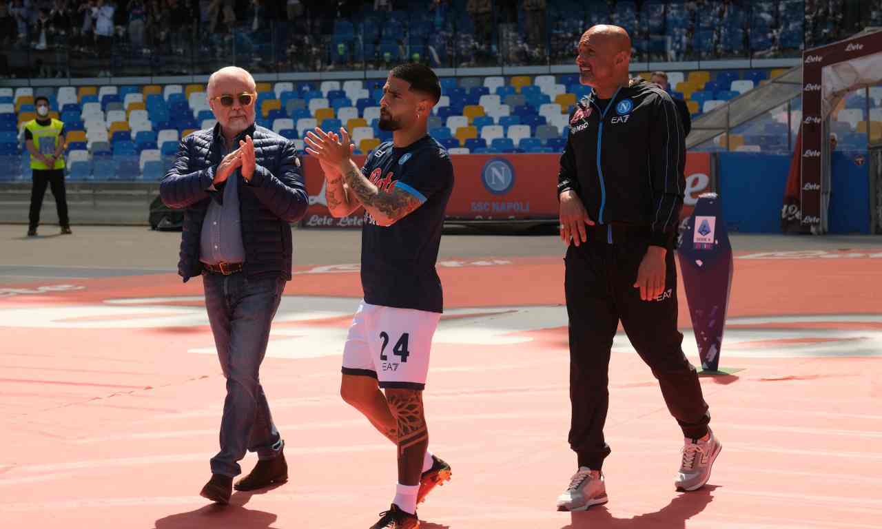 De Laurentiis con Insigne e Spalletti 