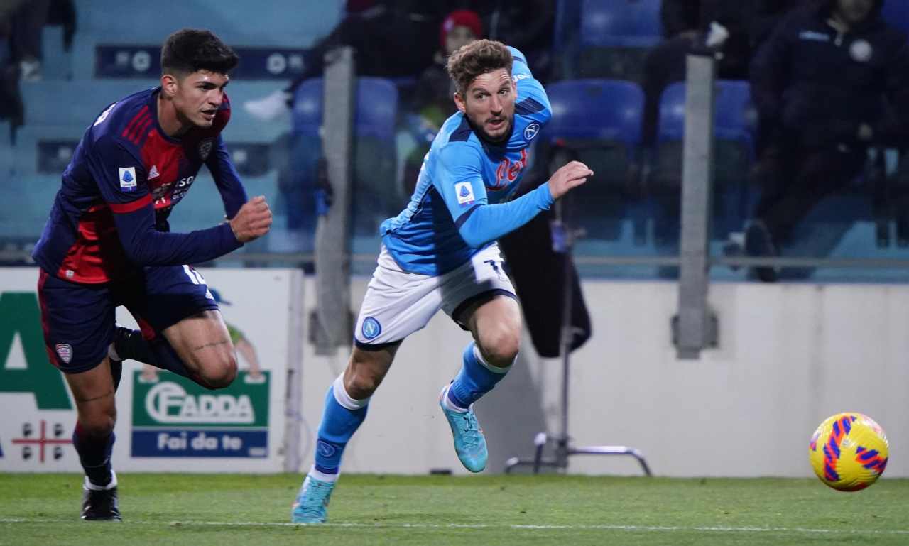 Mertens contro il Cagliari 