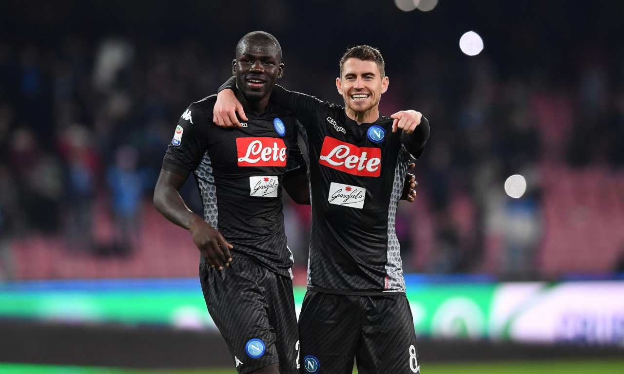 Jorginho con Koulibaly ai tempi del Napoli