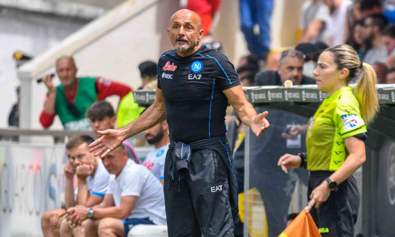 Luciano Spalletti durante il match tra Spezia e Napoli