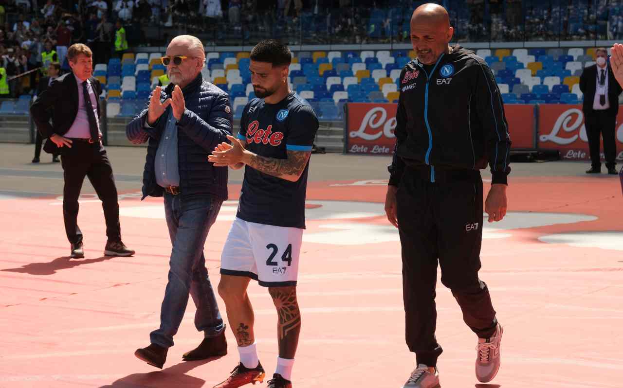 De Laurentiis con Insigne e Spalletti 