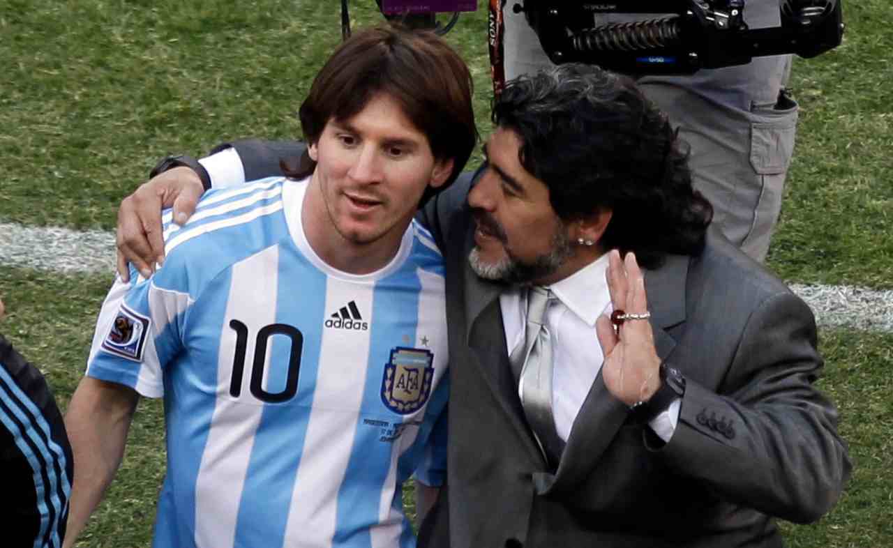 Messi con Maradona 