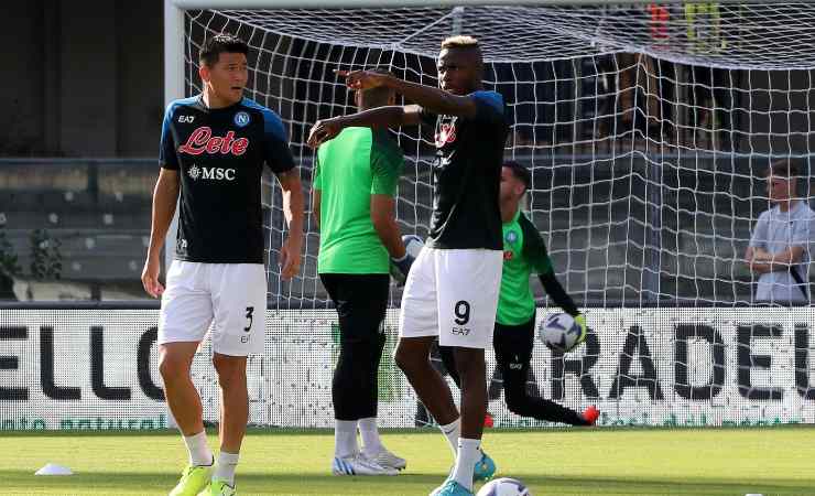 Victor Osimhen nel pre-partita di Napoli-Monza