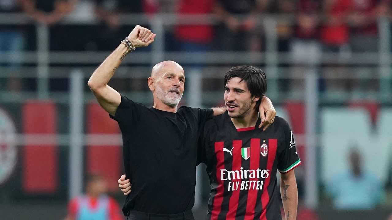 Stefano Pioli e Sandro Tonali