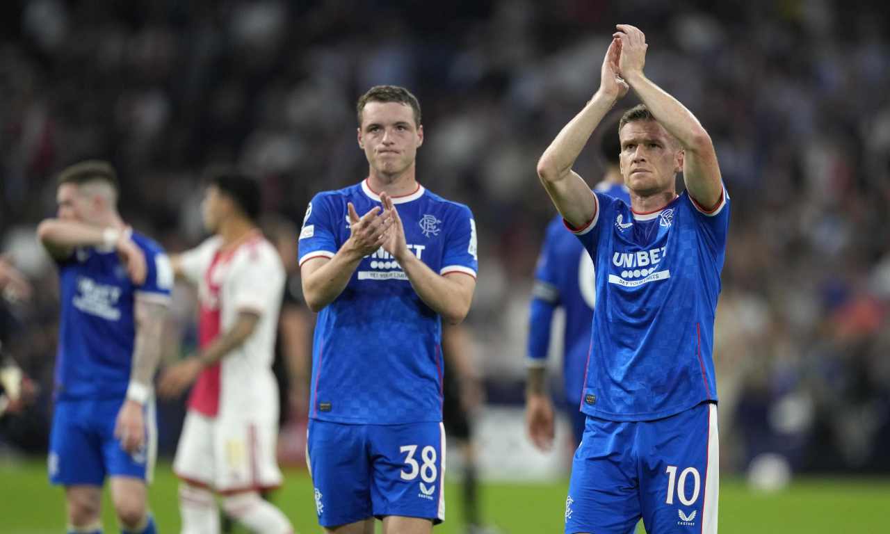 I Rangers dopo la sfida contro l'Ajax