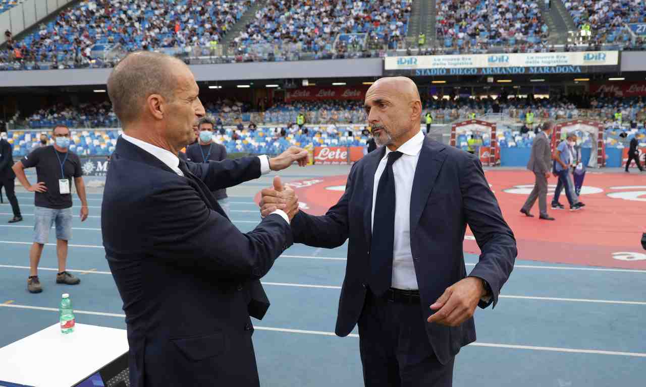 Allegri si saluta con Spalletti 