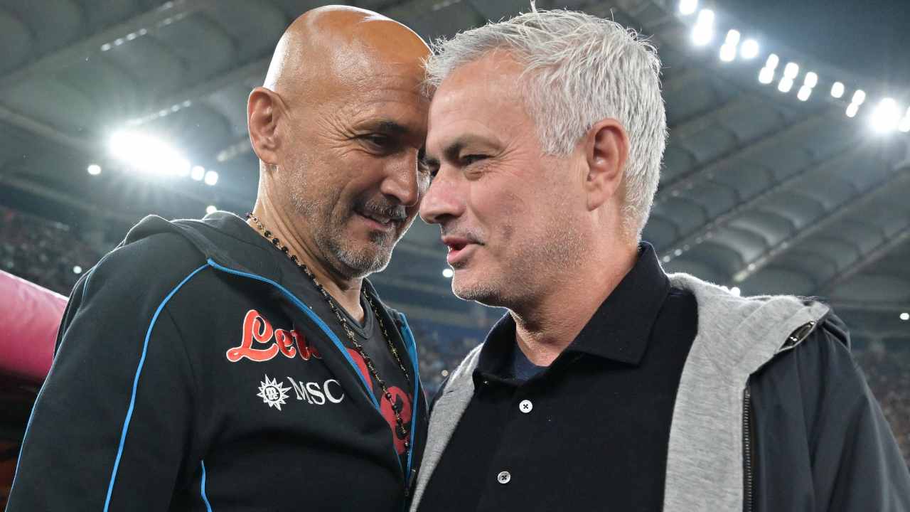 Spalletti con Mourinho prima di Roma-Napoli