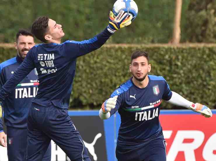 Alex Meret, Gianluigi Donnarumma e Gianluigi Buffon