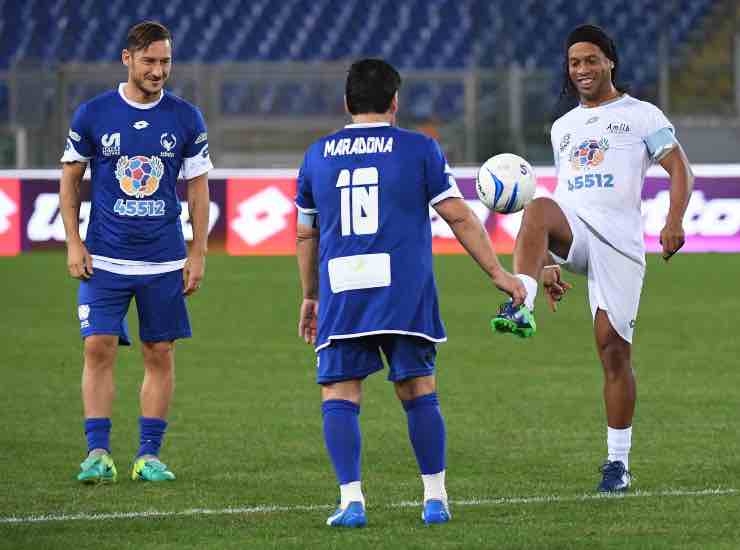 Francesco Totti, Ronaldinho e Diego Armando Maradona