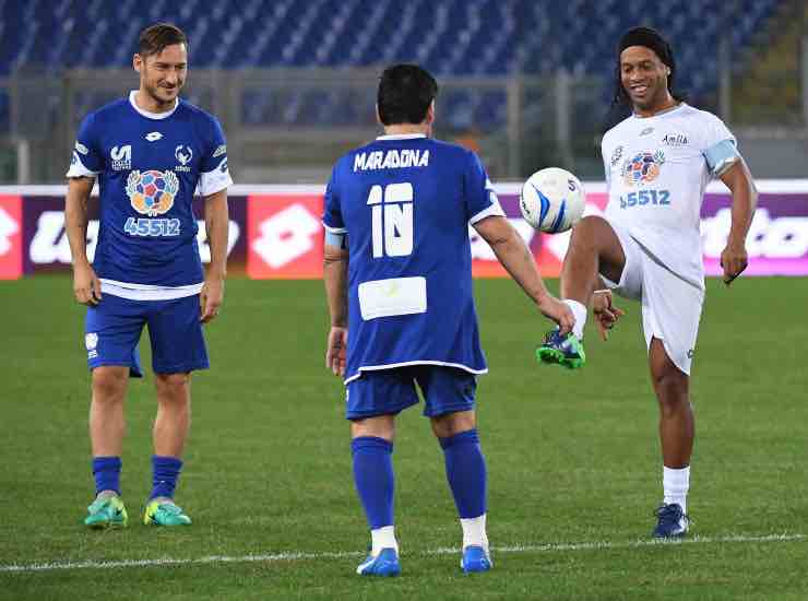 Francesco Totti, Ronaldinho e Diego Armando Maradona