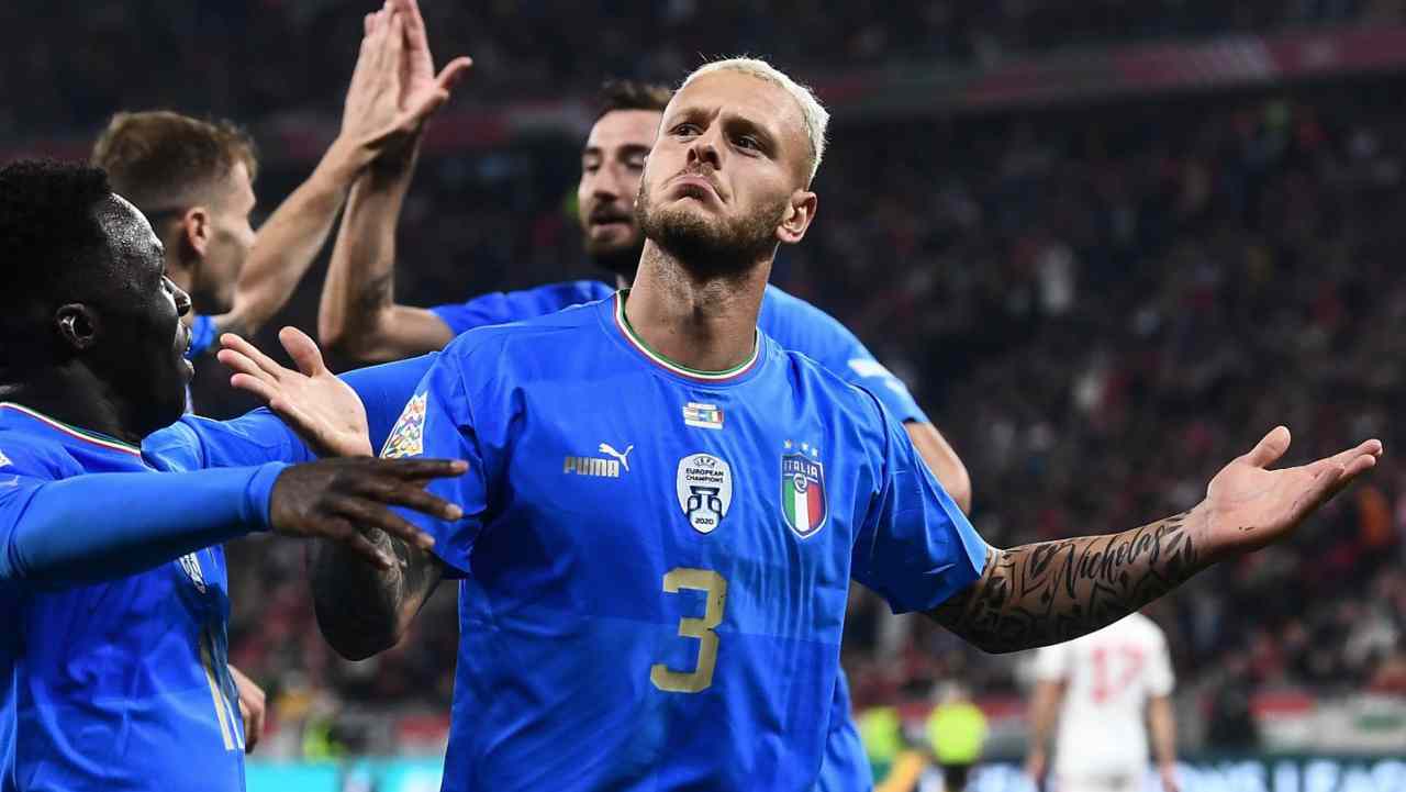 Dimarco dopo il gol in Nazionale (Twitter - Federico Dimarco) 11112022 Napolicalciolive.com