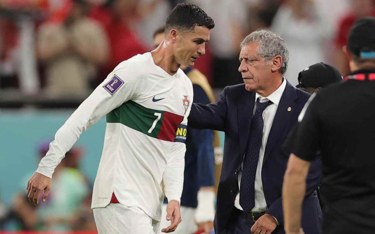 CR7 e Santos dopo l'eliminazione del Portogallo - Napolicalciolive.com