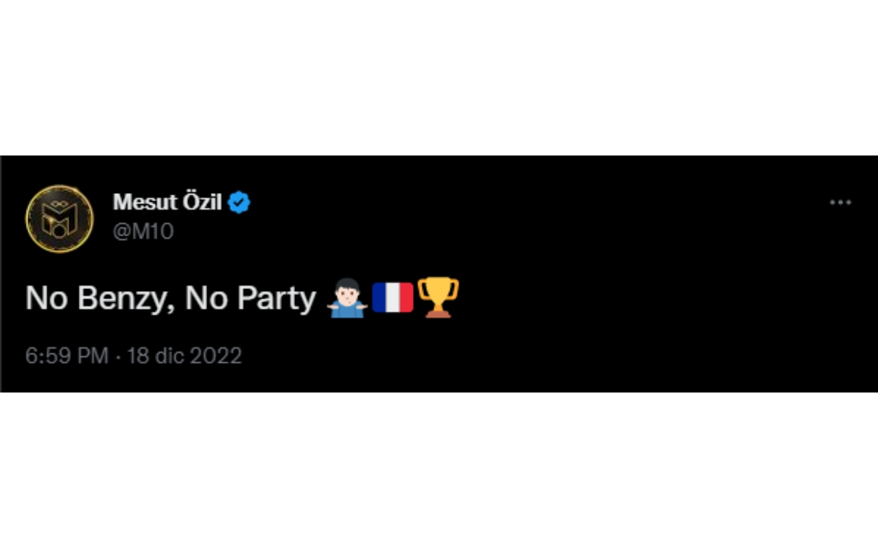 Il tweet di Mesut Ozil napolicalciolive.com 18122022