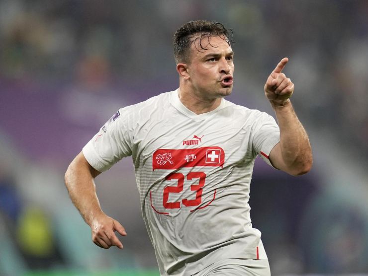 Xherdan Shaqiri esulta dopo il momentaneo 1-0 - Napolicalciolive.com