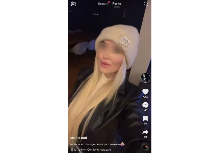 chanel totti su tiktok