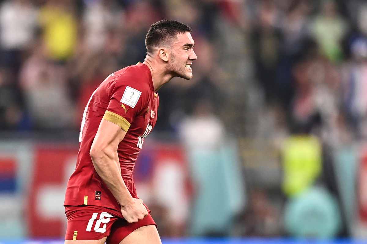 Dusan Vlahovic dopo il gol alla Svizzera napolicalciolive.com 02012023