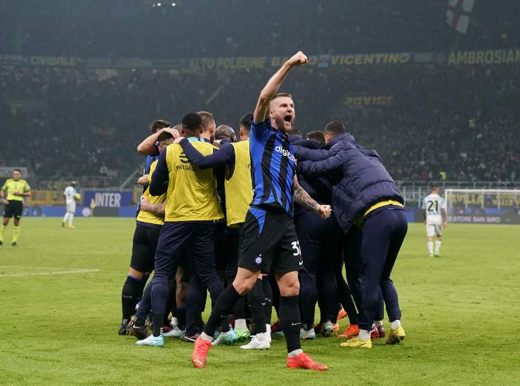 L'esultanza di Skriniar dopo il gol di Dzeko in Inter-Napoli napolicalciolive.com 06012023