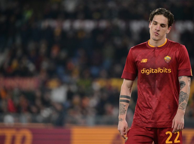 Zaniolo durante una partita della Roma