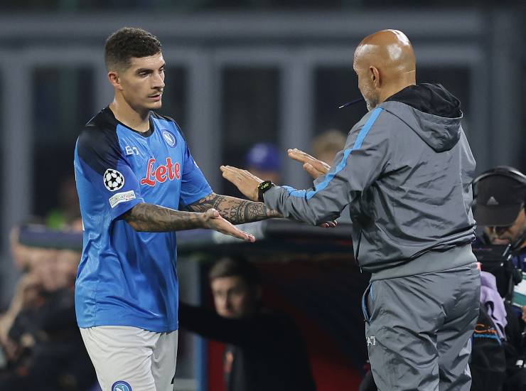 Spalletti saluta Di Lorenzo 