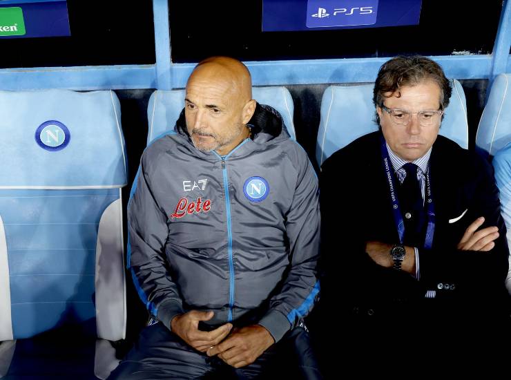 Spalletti e Giuntoli pensierosi 