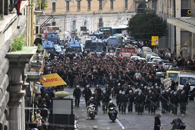 Tifosi dell'Eintracht a Napoli