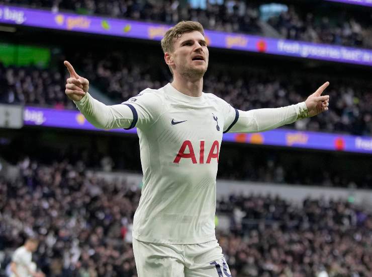 Werner esulta dopo un gol