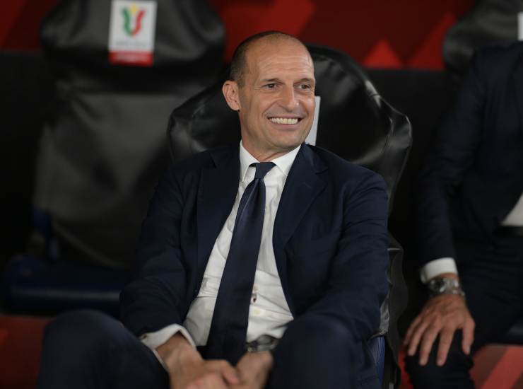 Allegri in primo piano sorridente