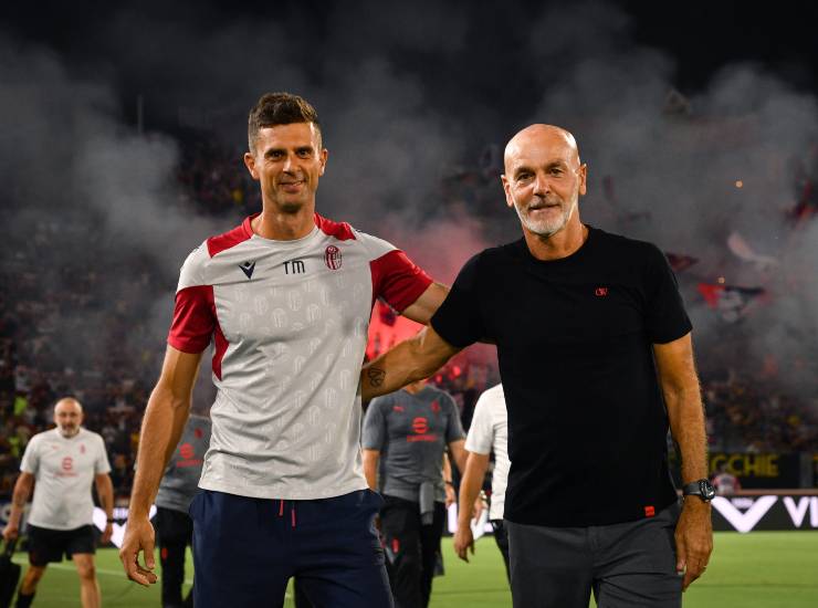 Motta e Pioli prima di un match