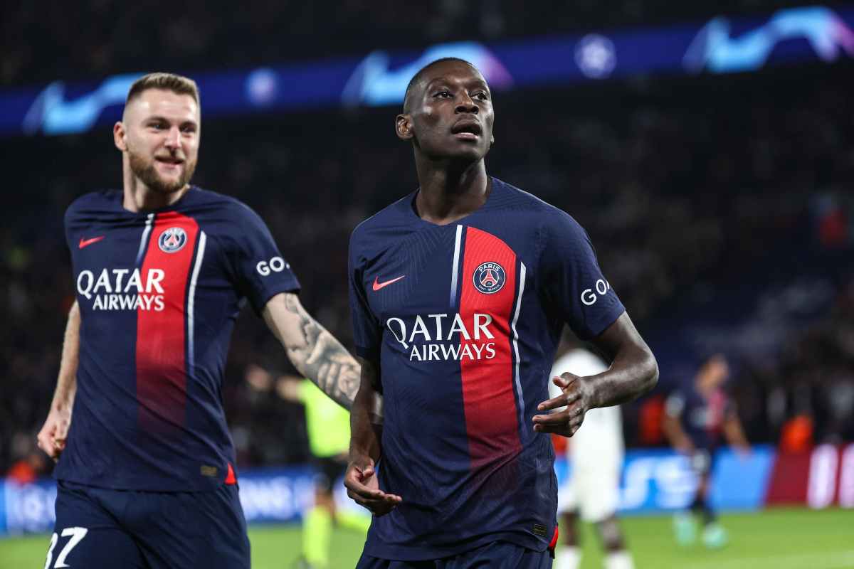 Skriniar esulta con Kolo Muani
