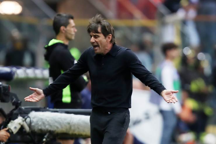 Conte arrabbiato in panchina