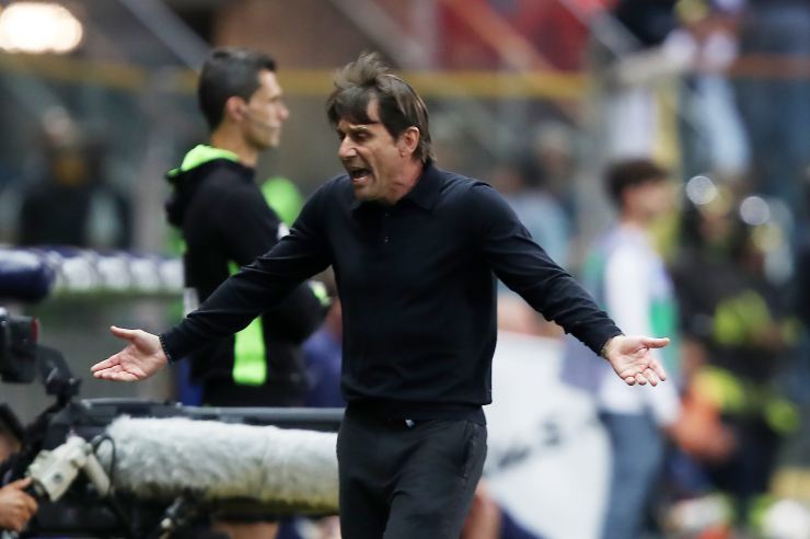 Conte arrabbiato in panchina