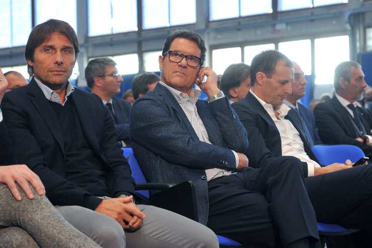 Allegri Conte Capello seduti vicini