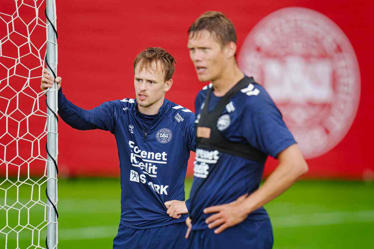 Mikkel Damsgaard in allenamento