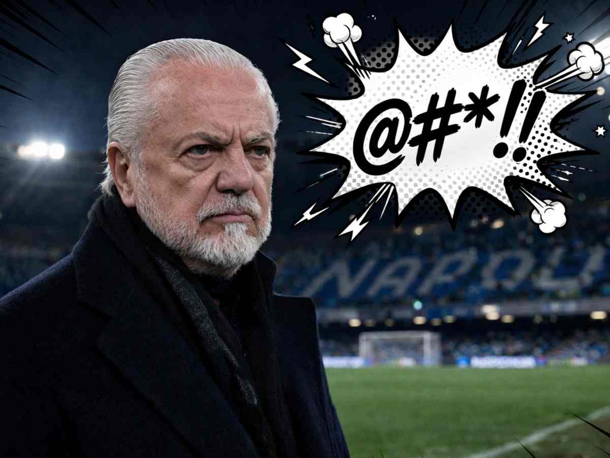 De Laurentiis arrabbiato, immagine fatta con AI