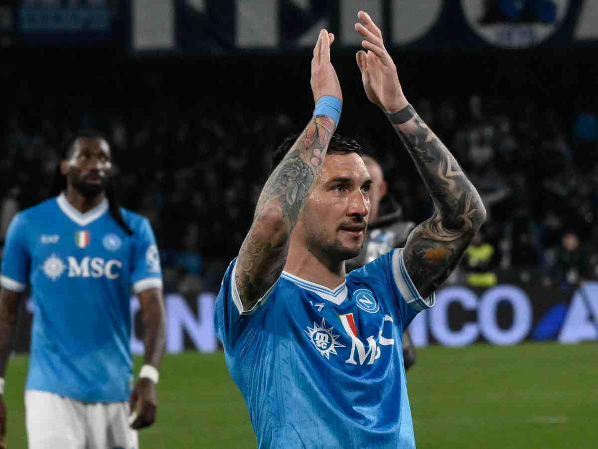 Matteo Politano esulta Napoli-Milan