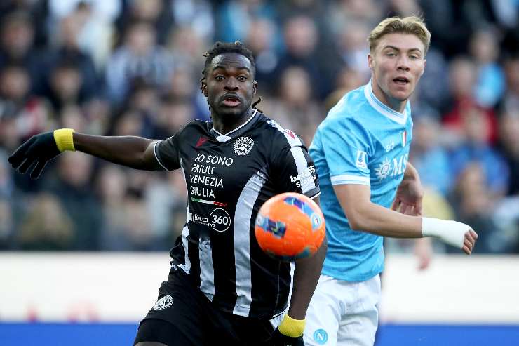 Hojlund nella gara di andata tra Napoli ed Udinese