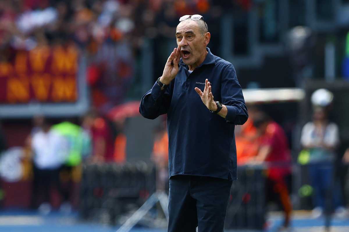 Maurizio Sarri sulla panchina della Lazio
