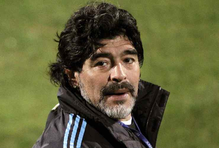 Diego Armando Maradona in primo piano