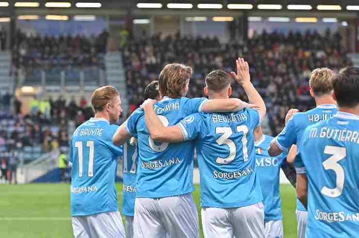 I calciatori del Napoli esultano